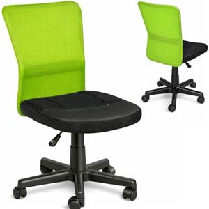 BAKAJI Sedia Scrivania Ufficio Cameretta Girevole in Tessuto Rete Altezza Regolabile con Ruote (Nero Verde)