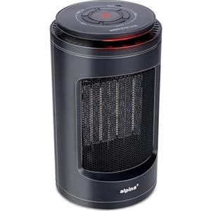 alpina Termoventilatore portatile e compatto - Riscaldamento elettrico 1200W con aria calda e fredda - Termostato digitale riscaldamento 15-35°C - Funzione timer 1-9h - Riscaldamento elettrico per