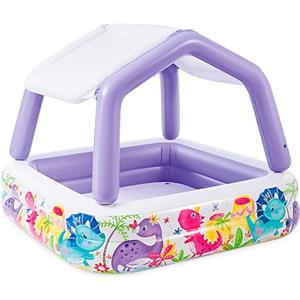Intex 57470NP - Piscina Gonfiabile Acquario con Tettoia Removibile, Vinile, Multicolore, 157x157x122 cm