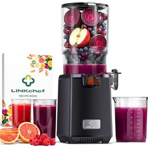 LINKChef Estrattore Frutta e Verdura, Grande Imboccatura 130 mm Estrattore di Succo a Freddo, 1,8 L Capacità, 250W Slow Juicer Machine Silenziosa con Funzione Inversa, Facile da Pulire, Senza BPA
