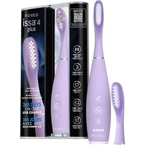 FOREO issa 4 plus Spazzolino Elettrico Sonico - Bundle 4-in-1 Ricaricabile con AI, Testina Ibrida Silicone e Polimero Extra, Setole Morbide, Sbiancante denti, Pulizia denti Ultra-Igienica