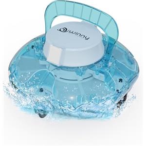 WINNY POOL CLEANER Winny 200 Robot Piscina, Piscina Senza Fili con Batteria, Autonomia 75 Min per Piscine Fuori Terra 60 m², Doppia Filtrazione, Parcheggio Automatico(Blu Marino-Bianco)