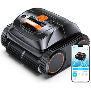 WINNY POOL CLEANER Winny C1 Robot Piscina e Robot Piscina Fuori Terra-Senza Fili, 150 min di Autonomia, Pulisce Fondo e Pareti, Navigazione Intelligente, per Piscine Interrate e Fuori Terra, Arancia Nera