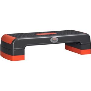 HOMCOM Stepper Aerobica Regolabile su 3 Altezze, Step Fitness in Plastica per Allenamento a Casa e Palestra, 78x28x10/15/20 cm, Rosso e Grigio