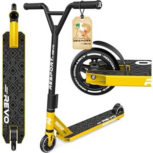 RE:SPORT Stunt Scooter REVO per bambini e adulti con supporto, 100 mm PU Wheels & Y-Bar, Monopattino acrobatico ABEC 9 cuscinetti a sfera | Monopattino a pedale (REVO Podium)