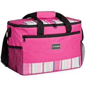 B.PRIME Borsa Termica 20L Classic - Rosa - 36 x 26 x 22 cm - Borsa isolante I Borsa termica I Borsa da picnic I Borsa frigo I Borsa da campeggio I Picnic I Outdoor I Viaggi I Acquisti I Auto I Sport