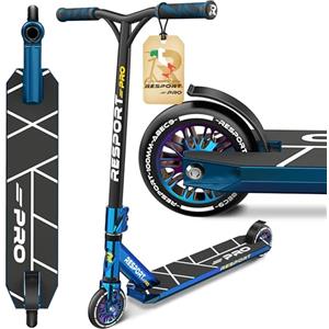 RE:SPORT® Monopattini Freestyle REVO PRO con Supporto, 110 mm PU Wheels & Y-Bar | Monopattino Acrobatico Professionale ABEC 9 cuscinetti a sfera | Stunt Scooter per Adulti e Bambini