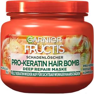 Garnier Maschera di riparazione contro i danni dei capelli, per meno doppie punte e lunghezze più forti, con olio di Amla e Pro-Keratina + Repair Komplex, Fructis Estintore Deep Repair, 320 ml
