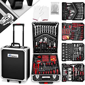 TRESKO® Valigia degli attrezzi composta da 1400 pezzi | cassetta degli attrezzi | portaattrezzi | set di arnesi | trolley degli attrezzi | acciaio cromo-vanadio