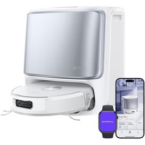 NARWAL Flow Robot Aspirapolvere Lavapavimenti All-in-one FlowWash Autopulizia, Aspirazione 22000Pa, Fotocamera AI, Pulizia Tappeti Autosvuotamento, Acqua 45-80°C e Asciugatura