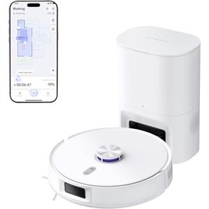 NARWAL Freo S Robot Aspirapolvere Lavapavimenti, 8000Pa, Pulizia Efficace a 8N, Stazione di Svuotamento Automatica da 3.5L, Navigazione Laser LDS e Mappatura 3D, Controllo Remoto via APP