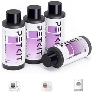 PETKIT Ricariche di Purificazione Dell'Aria per La Lettiera per Gatti Autopulente Pura X Pura Max 2, Ricariche di Rimozione Degli Odori Sostituite (4 Flaconi)