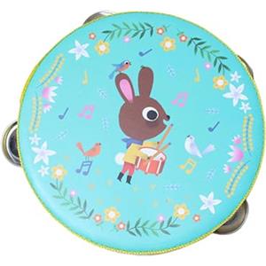CoudarTitie Tamburello a Mano in Legno, Musicale, Giocattolo Educativo, Doppia Fila, Tamburello per Giochi, Bambini, Neonati, Maschi E, Cervo, 15 centimetri