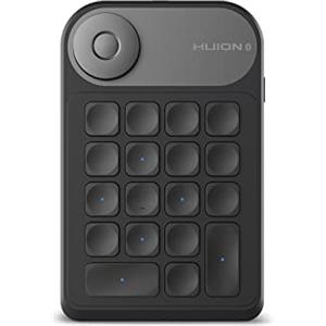 HUION Keydial Mini K20 Tastiera Remota Bluetooth 5.0 per Display da Disegno e Tavoletta Grafica con Controller a Quadrante+18 Tasti Personalizzati, Tastiera Portatile per PC, Laptop, Mac