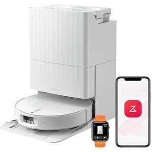 roborock Qrevo Edge 2 Robot Aspirapolvere Lavapavimenti con LDS Retrattile, 7,98 cm, 25.000Pa, FlexiArm, Antigroviglio, Autopulizia Panno 80°C, Evita Oltre 280 Oggetti, Videochiamata, Bianco
