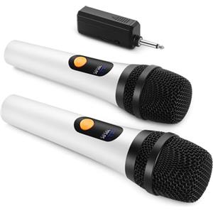 ALPOWL Microfono Wireless, doppio microfono dinamico Bluetooth digitale con ricevitore ricaricabile, portata 60M, microfono per canto, karaoke, riunioni, chiesa, matrimonio