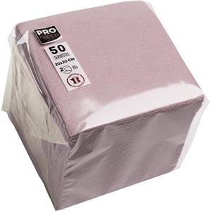 PRONAPPE - Rif. SV622003I - 50 tovaglioli da cocktail, 20 x 20 cm, carta micro-goffrata, ovatta a 2 strati, colore: rosa antico