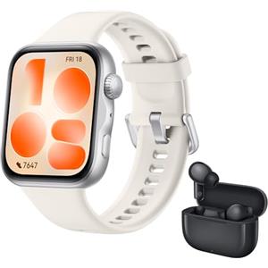 HUAWEI WATCH FIT 5 Smartwatch Bianco+FreeBuds SE 4 Nero, Schermo AMOLED HD da 1,82", Design Raffinato, Pagamento NFC, Rilevamento Cadute, Batteria a lunga durata, Monitoraggio della salute, 5 ATM
