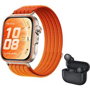 HUAWEI WATCH FIT 5 Pro Smartwatch Arancione+FreeBuds SE 4 Nero, GPS, ECG, 1,92'' Display FullView e Vetro Zaffiro, Pagamento NFC, Modalità Sport Outdoor, Monitoraggio della Salute