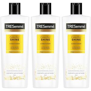 TRESemmé Lamellar Shine Balsamo Illuminante, Per Tutti i Tipi di Capelli, Capelli Setosi e Lucenti, Fibra Capillare Rinforzata, Con Tecnologia Lamellar, 3x 400ml