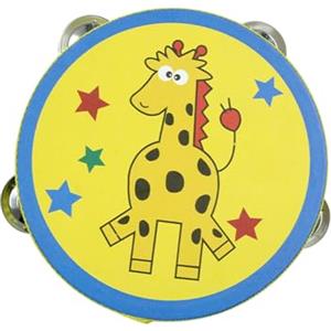 CoudarTitie Tamburello a Mano in Legno, Musicale, Giocattolo Educativo, Doppia Fila, Tamburello per Giochi, Bambini, Neonati, Maschi E, Giraffa gialla, 15 centimetri