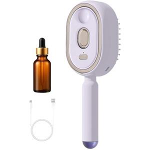 Generico Spazzola Elettrica A Vapore Per Capelli, 7.8x21.7cm Spazzola Lisciante A Vapore Per Capelli, Pettine Ricaricabile Districante Con Olio E Misurino Per Lisciare Ricci Spessi Lisci E