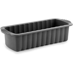 H&H Stampo Plumcake in Silicone Grigio, 28x11xH7cm, Stampo Torte, Flessibile, Antiaderente, Resiste ad Alte e Basse Temperature