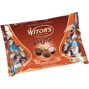 WITOR'S - Crispy - Cioccolatini Ripieni con Cuore di Crema e Cereali - Praline Assortite di Cioccolato Finissimo - Snack Dolci di Cioccolato al Latte e Cioccolato Fondente - Busta 1 Kg