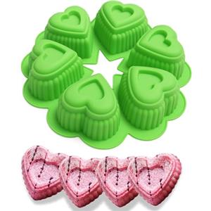 PARENCE.- Stampo in silicone a cuore a 6 cavità - antiaderente, riutilizzabile, resistente al calore - per torte, muffin, cioccolatini, saponi - 25 x 25 x 5 cm