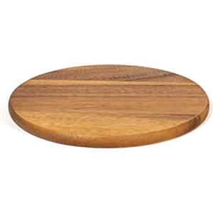 H&H Tagliere in Legno Scuro Tondo 23cm