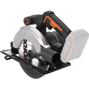 WORX WX526.9 Sega circolare a batteria 20 V - 165 mm - angolo di inclinazione 0 - 50° regolazione senza attrezzi - 55 mm taglio massimo (90°) - design compatto - adattatore di aspirazione - senza