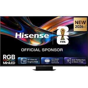 Hisense Smart TV RGB MiniLED 170Hz 65'' 4K 65UR9S, Schermo Anti-Riflesso, 100% BT2020, Dolby Atmos 4.1.2 By Devialet, Dolby Vision IQ, VIDAA OS, USB-C, N