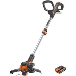 WORX WG163E.1 Decespugliatore Tagliabordi a Batteria 20V, stelo in Alluminio regolabile, Rasaerba Elettrico da Giardino, Diametro Taglio 30 cm e filo da 1.65 mm - 1 Batteria Inclusa