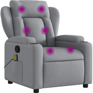 vidaXL Sedia da massaggio in tessuto grigio chiaro