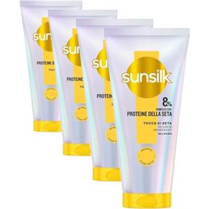 Sunsilk, Balsamo Tocco di Seta, Balsamo per Capelli Morbidi e Setosi, Formula Arricchita con 8% di Complex e Proteine della Seta, Fino a 100 Ore di Morbidezza*, 180 ml (Confezione da 4)