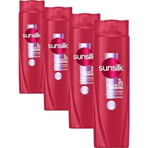 Sunsilk Shampoo Keratin, con 2% di Ultra Liss Complex con Cheratina, per 72 ore di Capelli Rimpolpati e Ultra Lisci*, Nutre in Profondità, 100% Plastica Riciclata**, 250 ml (Confezione da 4)