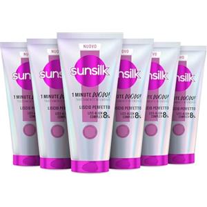 Sunsilk, 1 Minute WOW Liscio Perfetto, Trattamento Capelli in 1 Minuto, Capelli Due Volte Più Lisci e Setosi, con 8% LISS-ALIGN COMPLEX con Biotina, Olio di Argan e Vitamina C, 6 Pezzi da 180 ml