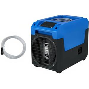 KOMFOTTEU Deumidificatore Commerciale 60 L/Giorno, Deumidificatore Industriale con Ruote, Display LED, Timer 24H, Sbrinamento & Memoria Automatico, Tubo di Scarico, Adatto fino a 167 ㎡ (Blu)
