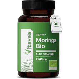 Vitavea Moringa BIO 1200 mg - 90 Capsule Vegane - Estratto di Moringa Oleifera Bio - Superfood Ricco di Vitamine, Minerali e Antiossidanti - Cura 30 Giorni - Vitavea