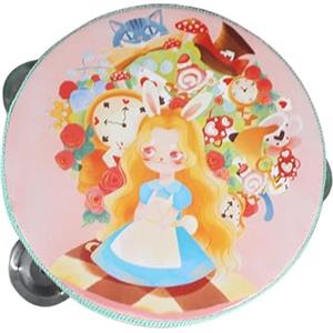 CoudarTitie Tamburello a Mano in Legno, Musicale, Giocattolo Educativo, Doppia Fila, Tamburello per Giochi, Bambini, Neonati, Maschi E, Ragazza, 15 cm
