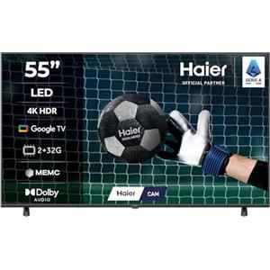 Haier LED 4K UHD H55K85FUX 55" Smart TV, Google TV, Dolby Audio, HDR 10, Google Assistant, Bluetooth 5.1, DBX TV, HDMI 2.1 x 4