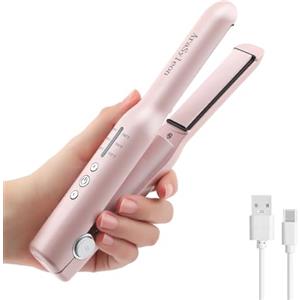 AraSyleon Piastra per Capelli Senza Fili 2 in 1 con Batteria, Piastre Mini in Titanio 3D, Riscaldamento in 20s, 3 Temp. (160-200℃), 2600mAh, Autonomia 30 Minuti, Piastra Portatile da Viaggio