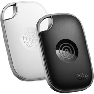 Life360 Tile by Life360 Pro - Localizzatore, cerca oggetti e tracker Bluetooth per chiavi, borse e altro. Compatibile con iOS e Android. Trova telefono. Pacchetto da 2 (Nero/Bianco)
