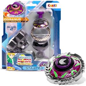 CRAZE Blade Trottola da Battaglia Starter Set - Trottola da Combattimento Serie 2 Coraxus con Lanciatore, Giocattolo per Bambini 6+ Anni, Multicolore