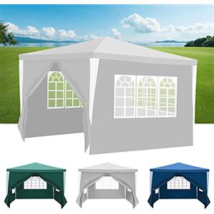 Yakimz - Gazebo da giardino impermeabile, protezione UV, stabile, resistente all'inverno, 4 pareti laterali, finestre, esterni, giardino, feste, matrimoni, mercati