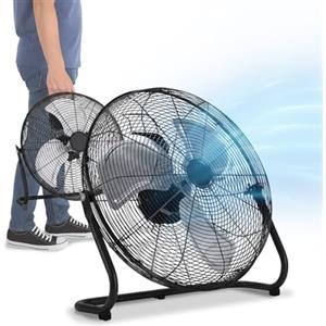 Avilia - Ventilatore a Piantana da Terra Inclinazione Regolabile - Ø40 cm, 3 Pale Metallo, 65W, 3 Velocità | Ventilatore da Terra Potente, Griglia Rete 410, Cavo 1,8 m, Spina Francese