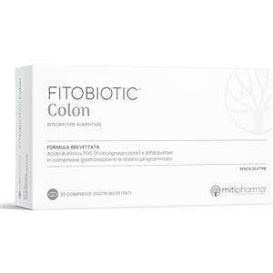 Mitipharma FITOBIOTIC® Colon | Gonfiore Addominale, Stitichezza, Dolore e Gas | Acido Butirrico, FOS e Fermenti Lattici Probiotici | 100% Vegan | Studi Clinici | 30 Compresse