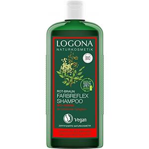LOGONA Naturkosmetik LOGONA, shampoo cosmetico naturale riflessante, colore: rosso-castano, all'henné biologico, protezione per capelli naturali rosso-castano o colorati, rivitalizza l'intensità dei colori, con estratti biologici, 250 ml (etichetta in …