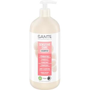 SANTE Naturkosmetik Sensitive Care Shampoo Probiotico + 3 strati di proteine, shampoo vegano per capelli con erogatore di pompaggio per capelli rafforzati e maggiore idratazione, adatto per cuoio