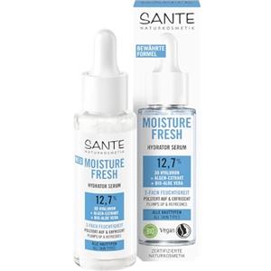 SANTE Naturkosmetik Siero con acido ialuronico 3D, estratto di alghe e aloe vera biologica, per pelle intensamente idratata, rinfrescata e imbottita, idratante idratante, 30 ml